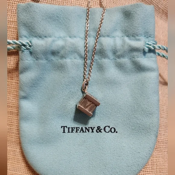 TIFFANY 925 atlas cube pendant necklace 16